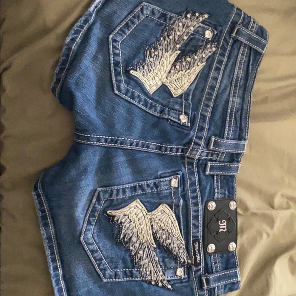 angel wing sparkle shorts